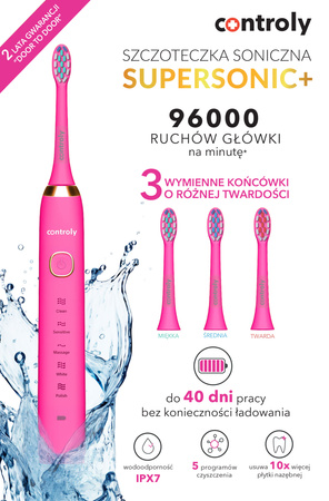 Controly Szczoteczka Supersonic PLUS Różowa