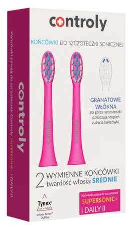 Końcówki średnie różowe szczoteczki Daily II Supersonic Plus