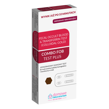 Test na krew utajoną w kale COMBO FOB Test Plus/ Fecal Occult Blood & Transferrin Test (Colloidal Gold)
